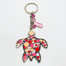 SEA LIFE Pink Enamel Sea Turtle Keychain Keyring Key Clip Bag Charm Ocean