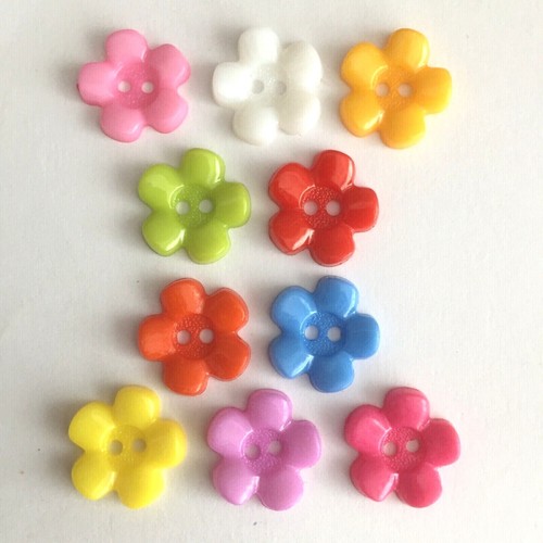 Flower buttons 15mm pack - flower,
