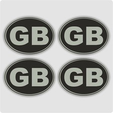 4 x GB Car Stickers - Metallic