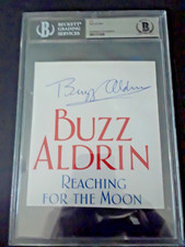 BUZZ ALDRIN USA ASTRONAUT APOLLO 11 MOON MAN SIGNED AUTOGRAPH BECKETT BAS SLAB