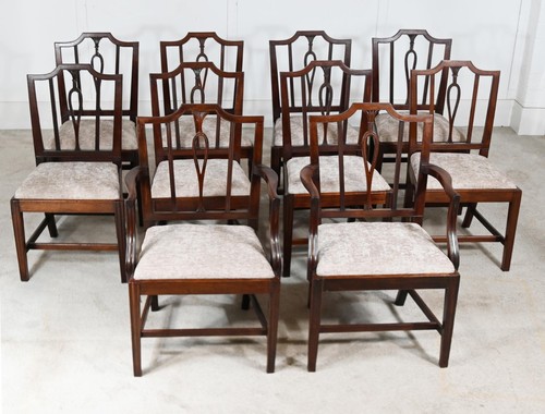 Ten hepplewhite dining chairs - hepplewhite,