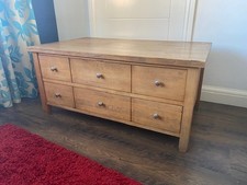 NEXT Branded Oak Large Coffee Table with Drawers - Oak Veneer.