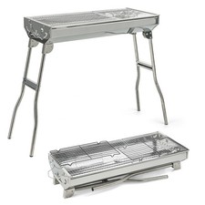 Folding BBQ Charcoal Barbecue Grill Steel Stainless Garden Picnic Camping Stove