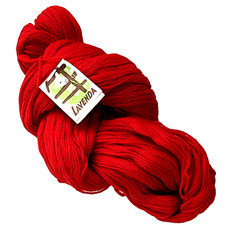 Antique / Vintage Wool Lavenda Bright Red Fingering Skein 3 PLY Shade No 210