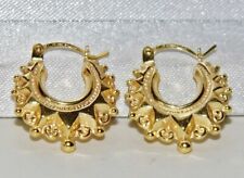 9CT GOLD ON SILVER CHILDREN'S / BABY GYPSY STYLE CREOLE EARRINGS