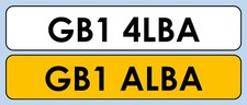 GB 1 ALBA Private Registration Number Plate Car Motorhome Lorry Scotland Ecosse