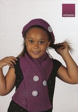 ARTESANO SUPERWASH MERINO DK GIRLS HAT & SCARF KNITTING PATTERN - 3-12 YEARS