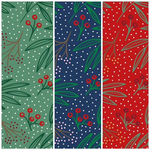 Polycotton fabric mistletoe - fabric,