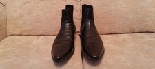 Mens Black Leather Asos Cuban Heal Chelsea Boots Size 13.