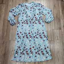 Zara Blue Floral 70s Style Long Sleeve Frill Midi Dress • S