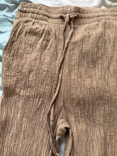 Primark brown crinkle wide leg - wide,