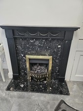 Marble fireplace hearth - fireplace, grey