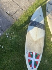 Surfboard With Fins No Leash Has Had A Repair In The Past