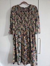 Culture Vulture Coyame palm tree print midi dress - size L (16-18)