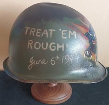 WW2 American Helmet Shell Dedicated to US Army Tank Corps on D-Day 6th June 1944