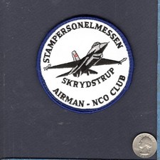 Airman NCO Club Skrydstrup RDAF Danish AF F-16 FALCON Squadron Patch +V