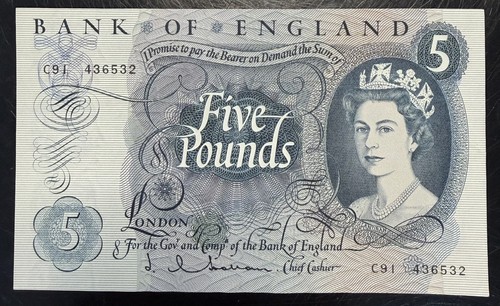 Old five pound note - old,