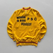 Yellow Peugeot 70’s Vintage Rare Cycling Jersey Quarter Zip - Small