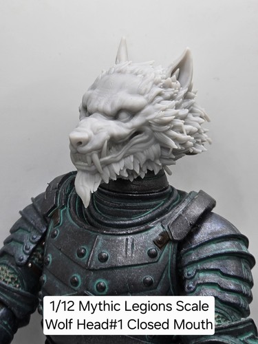 Printed wolf warrior head 1 - wolf, head#1