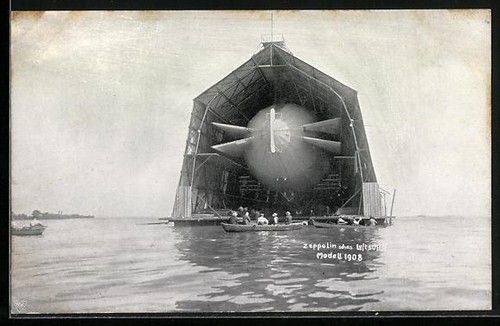 Postcard zeppelin airship in - postcard,
