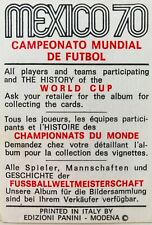 PANINI 1970 World Cup Mexico - Original Unused Stickers -  Choose From List