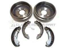 FORD KA 1.2 + 1.3 TDCi REAR 2 BRAKE DRUMS AND BRAKE SHOES SET BRAND NEW