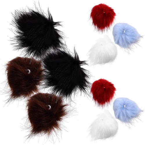 10pcs detachable faux wool pom - detachable,