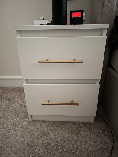 White bedside table nightstand - white,