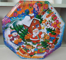 VINTAGE CHRISTMAS STORAGE TIN/FESTIVE/XMAS BISCUIT TINS/DECORATIVE/KITCHEN/SWEET