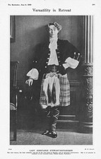 LADY CONSTANCE STEWART-RICHARDSON in Highland Dress - Antique Print 1909