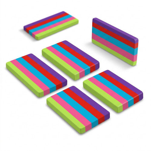 Pack giant rainbow erasers - 6,