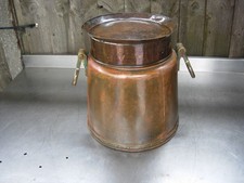 Rare Vintage Copper and Brass Hand Rivetted Milk Churn