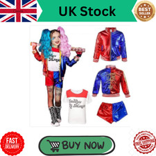 Kids Girls Costume Suicide Squad Harley Quinn Fancy Dress Cosplay Costume Outfit