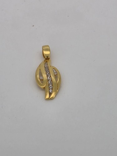 22ct gold modern wave pendant - 22ct,