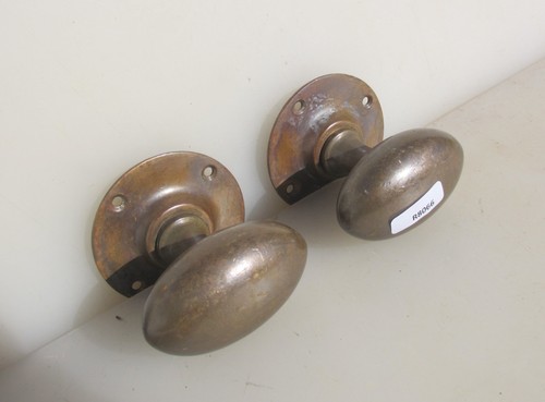 Victorian brass door knobs - door,