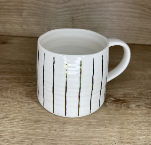 Gold striped mug - mug, by