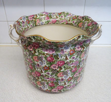 ANTIQUE CROWN DUCAL CHINTZ ART DECO LARGE 2 HANDLED PLANTER 22 cm H, 24 cm W.