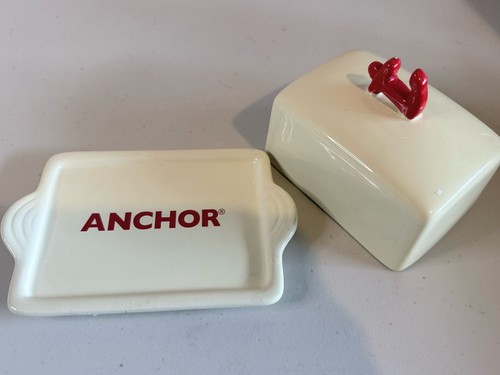 Anchor ceramic butter dish - ceramic,