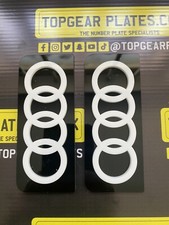 2x 4D Acrylic Gloss Number Plate Audi Black White Stickers Side Badges