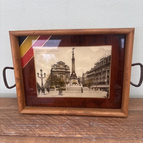 Vtg wooden tray - , with