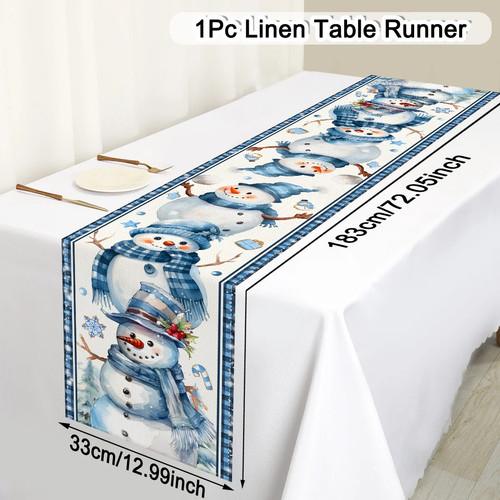 Christmas linen table runners - table,