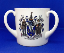 W H Goss Three Handled Loving Cup - Triple Crested Essex/King Harold/Southend