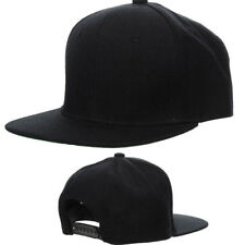 Baseball Cap Black Plain Classic Retro Hip Hop Flat Peak Snapback Adjustable Hat