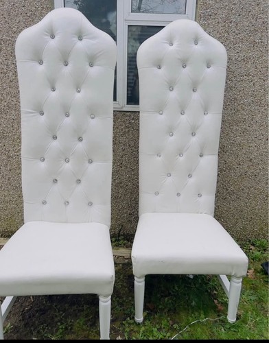 White leather high back - high, throne