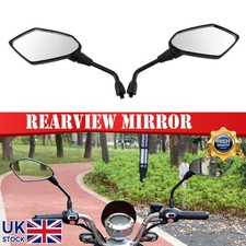2x Black 10mm Motorcycle Rearview Mirrors Wing Rear View Side Mirrors Universal