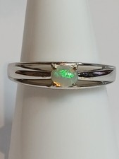 Genuine Ethiopian Opal 925 sterling silver ring size M New