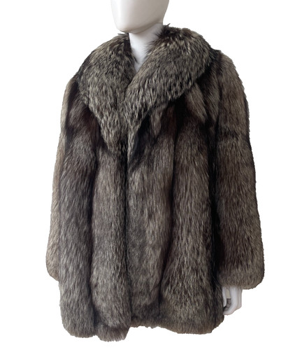 Real natural silver fox fur - silver,