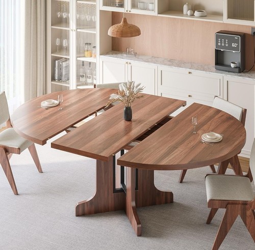Round oval extendable wood - round,