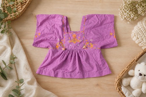 Girls pink embroidered boho - pink,