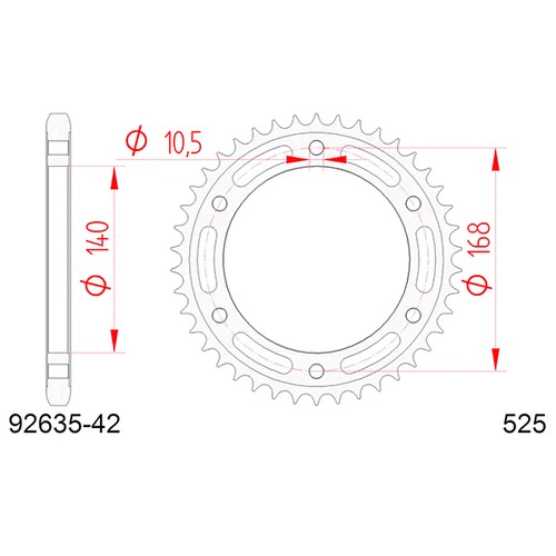 Sprocket afam steel p525 - p525, z42